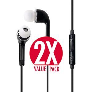 NEW (2-PACK) In-Ear Headphones 3.5mm Earbuds Audio Aux For MP3 Tablet Phone iPod